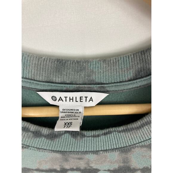 ATHLETA Coaster Luxe Tiedye Sweatshirt Tahitian Green Size XXS - Picture 3 of 6